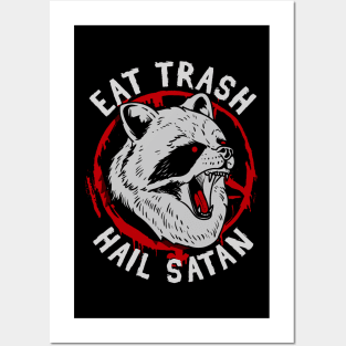 Eat Trash Hail Satan T-Shirt I Pentagram Possum Posters and Art